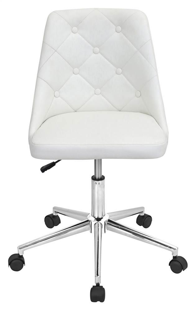 Lumisource Marche Upholstered Swivel Office Chair in White