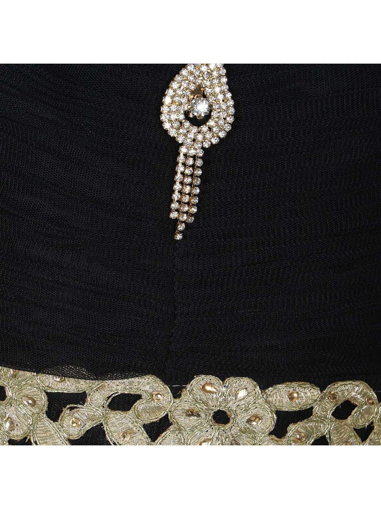 AJ Dezines Kids Black Zari Work Gown