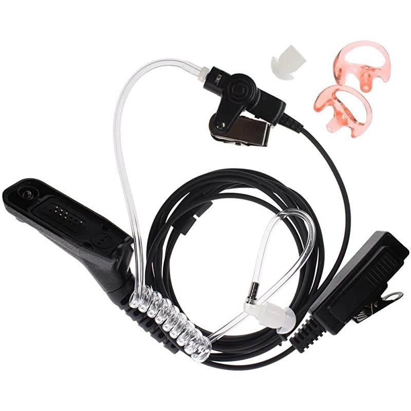 2Wire Earpiece Headset Coil Earbud Audio Surveillance Kit Compatible for Motorola XPR 6000 XPR6500 XPR6550 XPR 7000 XPR 7550 XiRP8200 XiRP8268 Acoustic Tube Headset Noise ReductionTwoWay Radio
