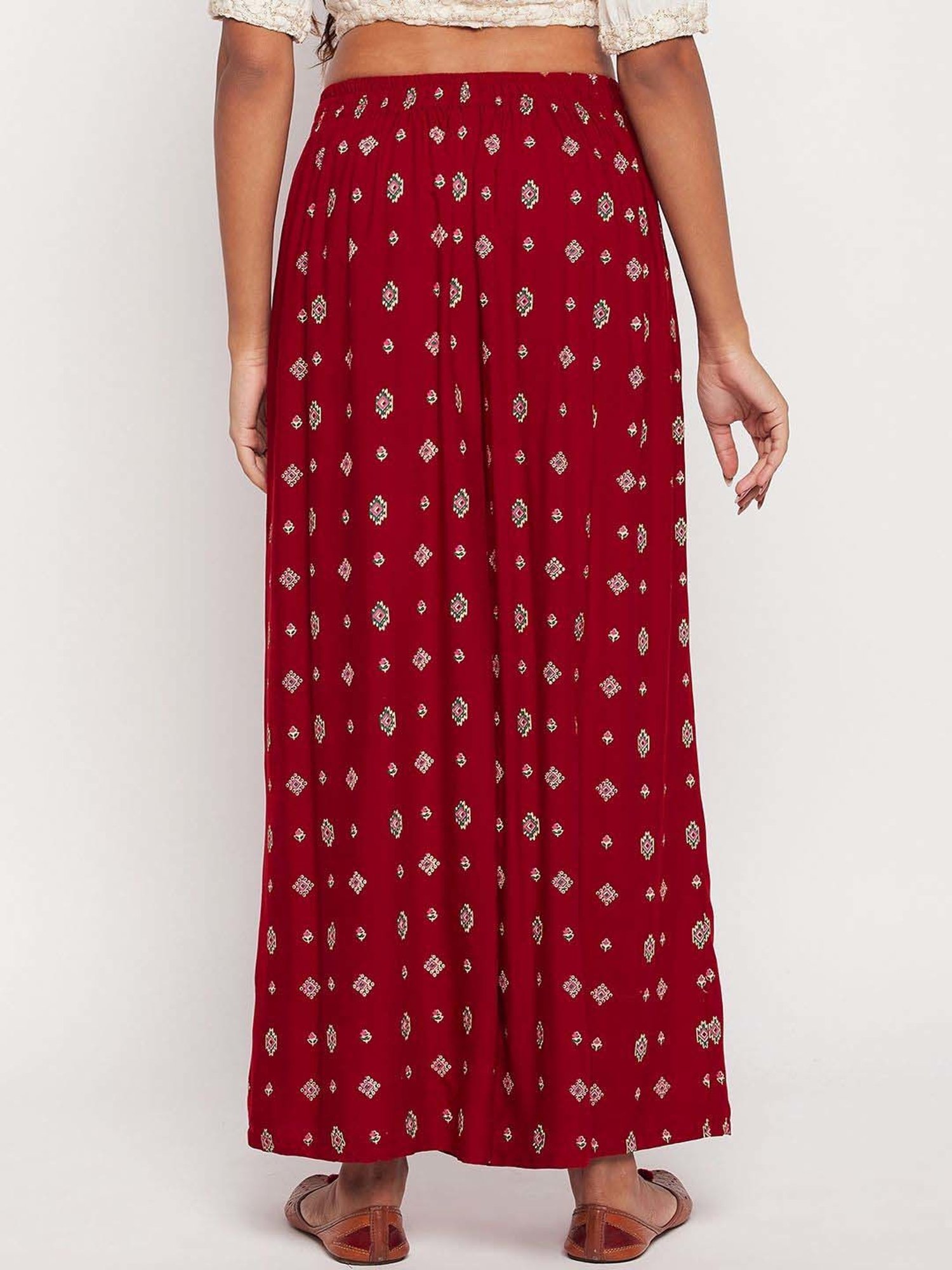 Castle Maroon Printed Palazzos