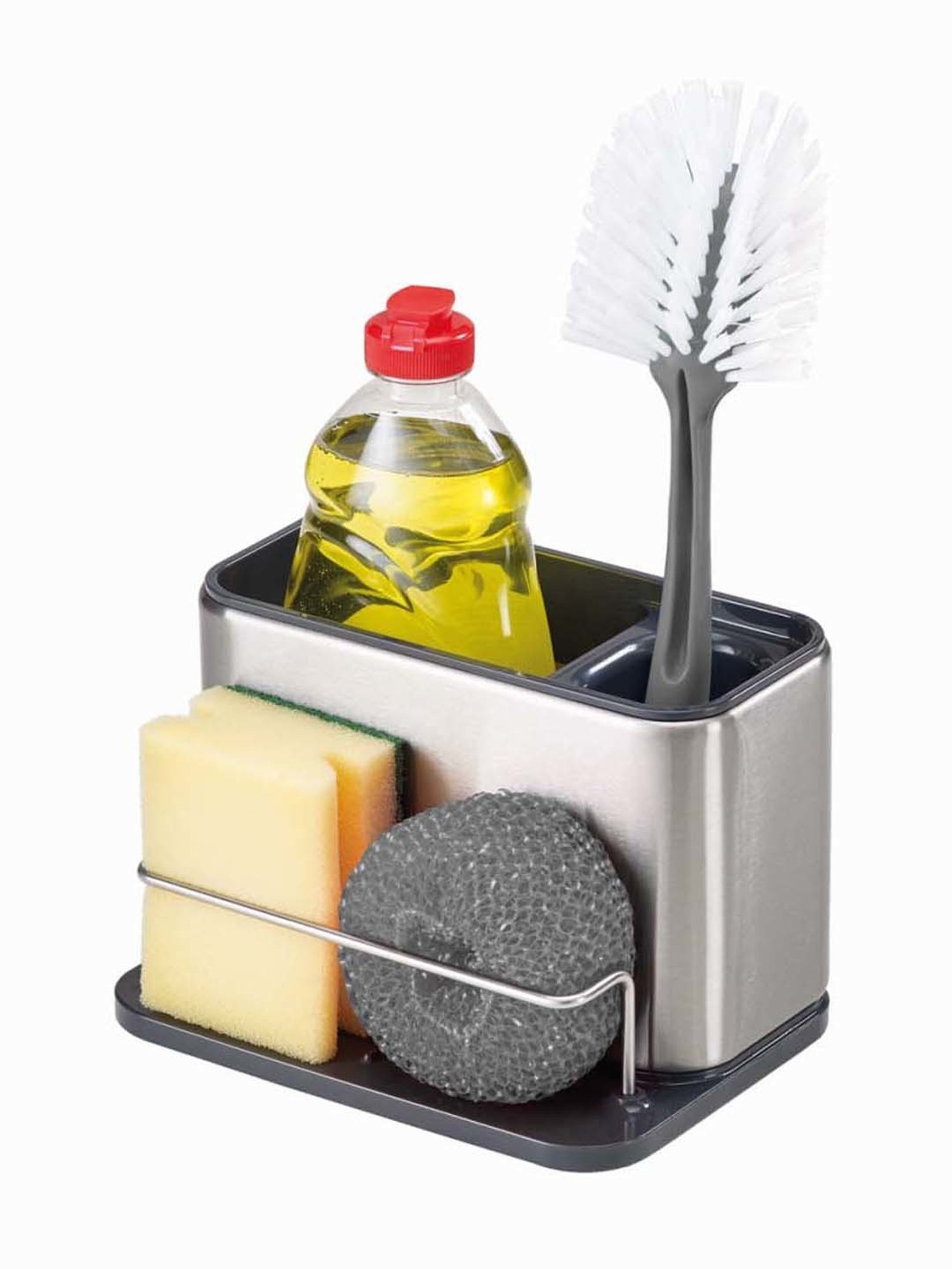 Joseph Joseph Silver & Black Stainless Steel 18 cm Surfae Sink Tidy - Set of 1