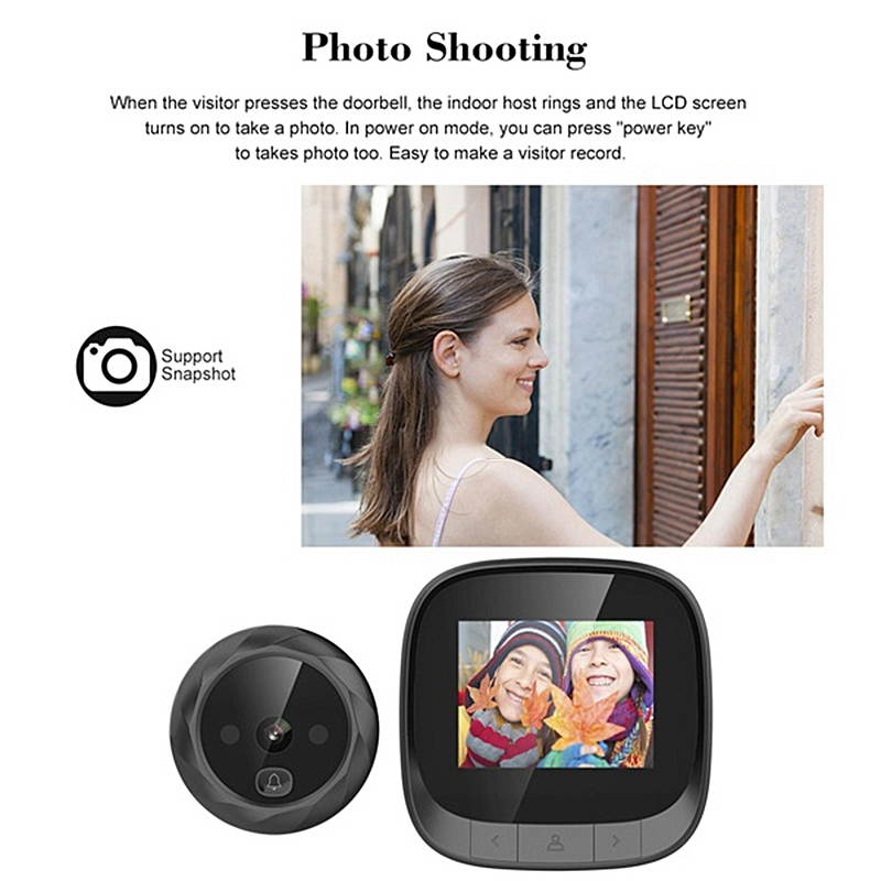 Yijianxi 2.4 Inch HD Color Screen Home Smart Doorbell Wireless Video Doorbell Night Vision Security Camera Electronic Door Viewer