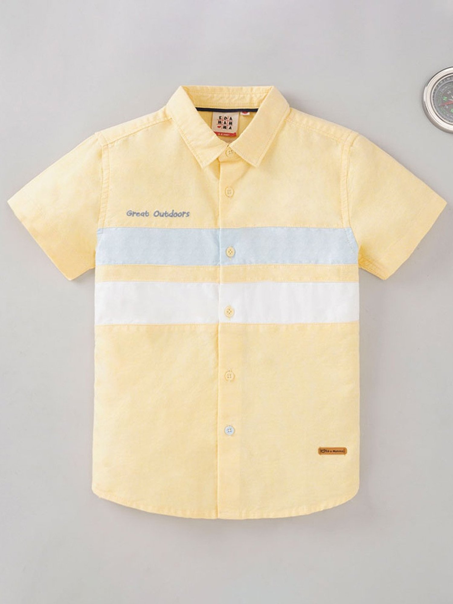 Ed-a-Mamma Kids Yellow Cotton Cut N Sew Shirt