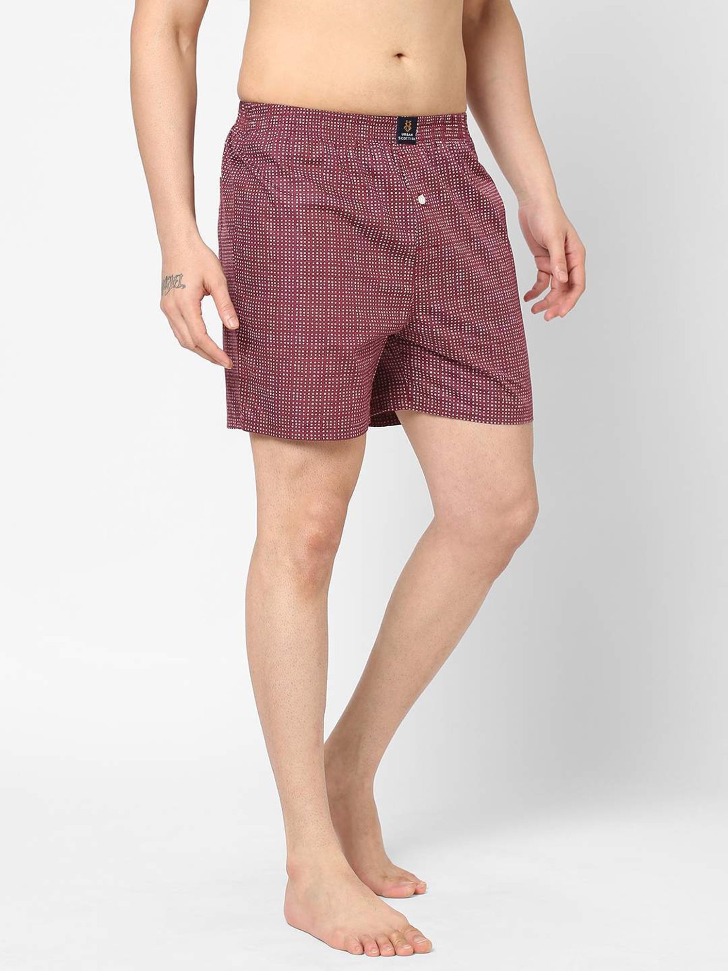 Urban Scottish Multicolored Regular Fit Printed Boxers - Pack Of 2