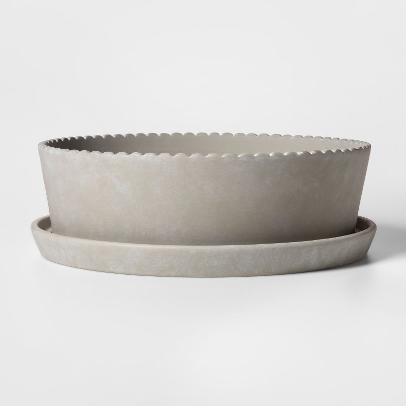 12.7" x 4" Terra Cotta Planter Gray - Smith & Hawken™