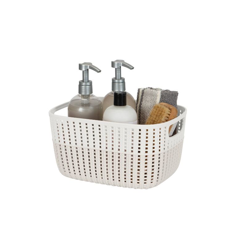 Simplify Medium 2 Tone Decorative Storage Basket Gray