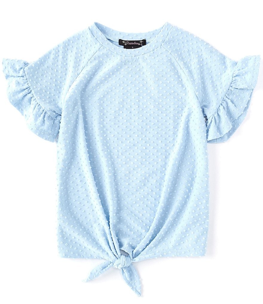 Xtraordinary Big Girls 7-16 Ruffle-Sleeve Clip Dot Tee