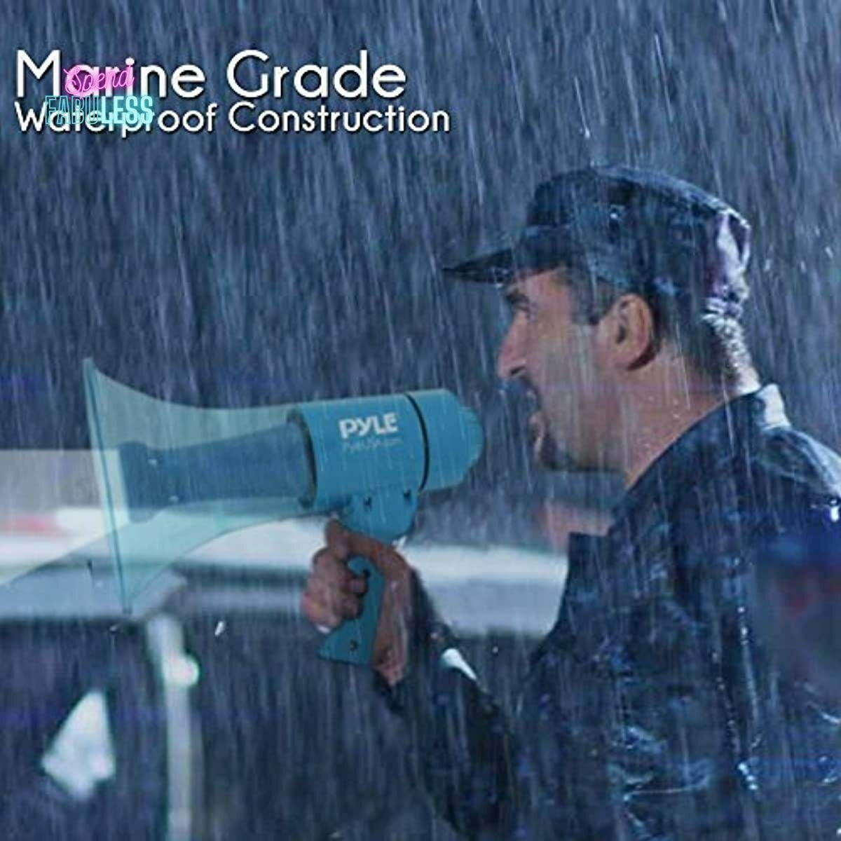 Pyle PMP66WLT Megaphone - PA Bullhorn Speaker with Siren Alarm