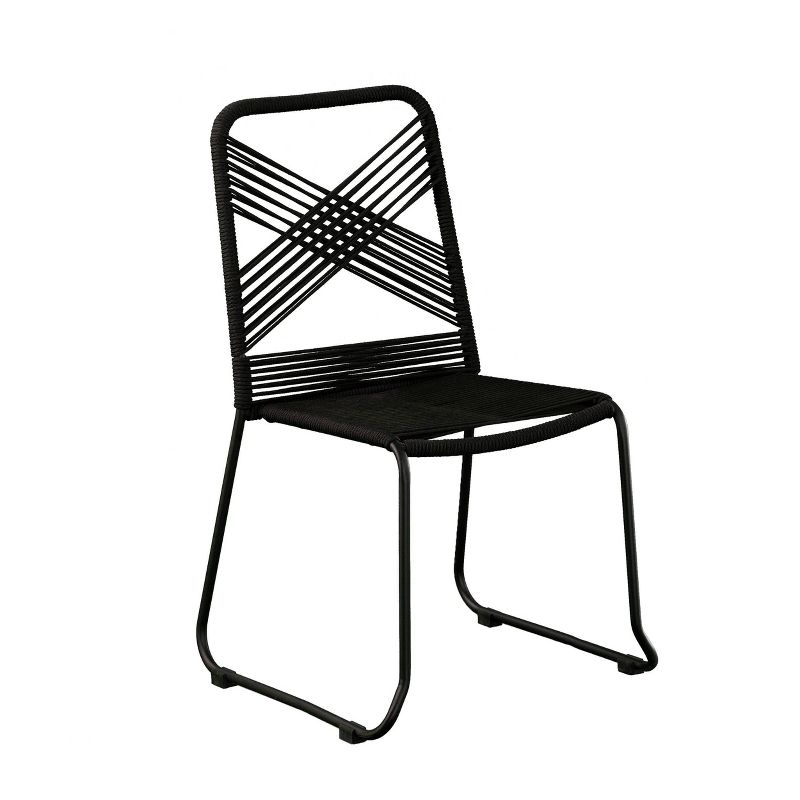 Padko 2pk Outdoor Patio Rope Accent Chair Black - Holly & Martin
