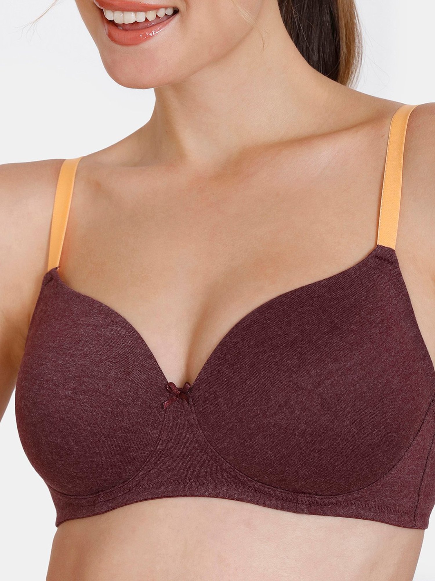 Zivame Wine Half Coverage T-Shirt Bra