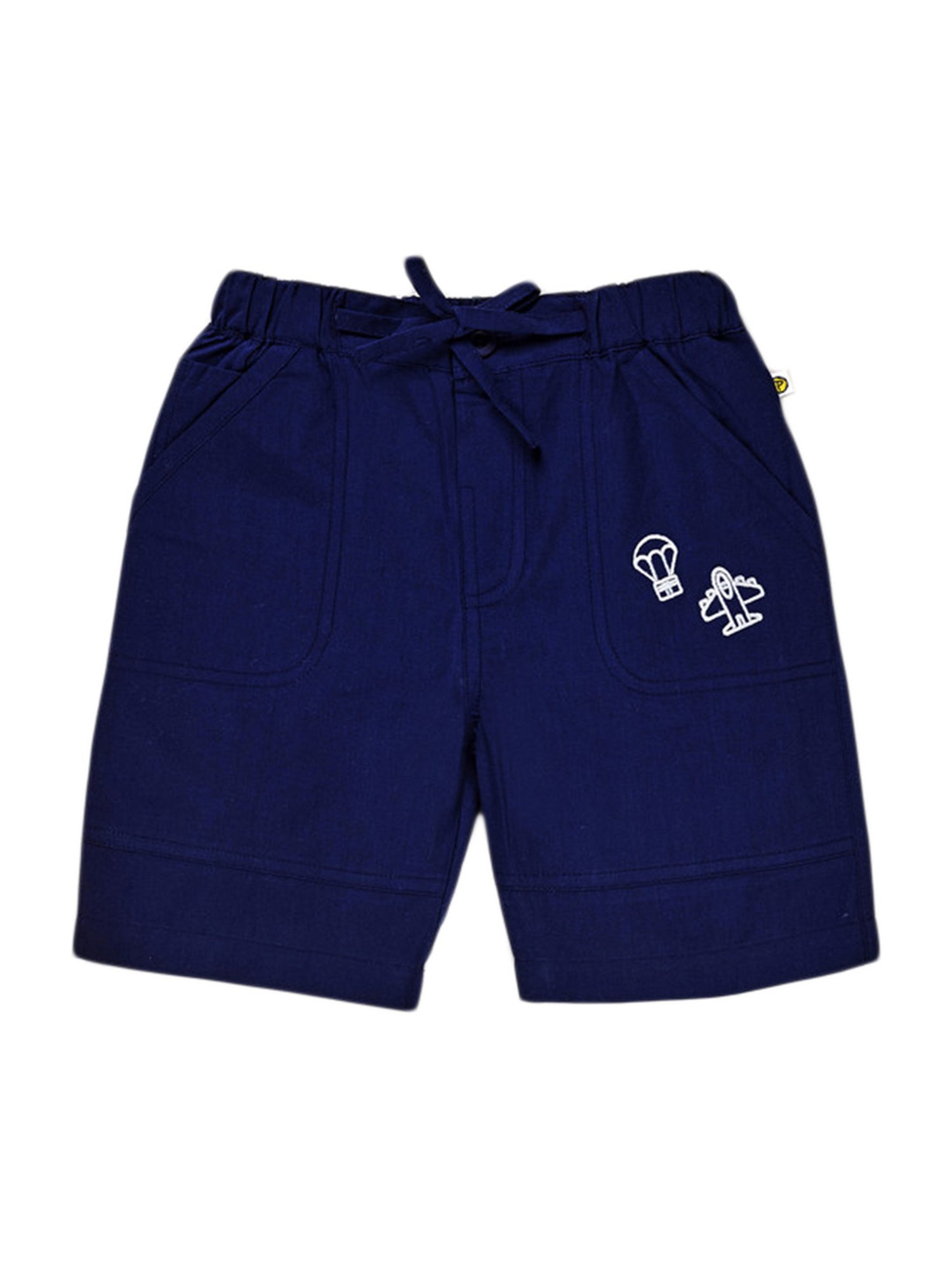 Pranava Kids Red & Navy Cotton Patch Work T-Shirt & Shorts