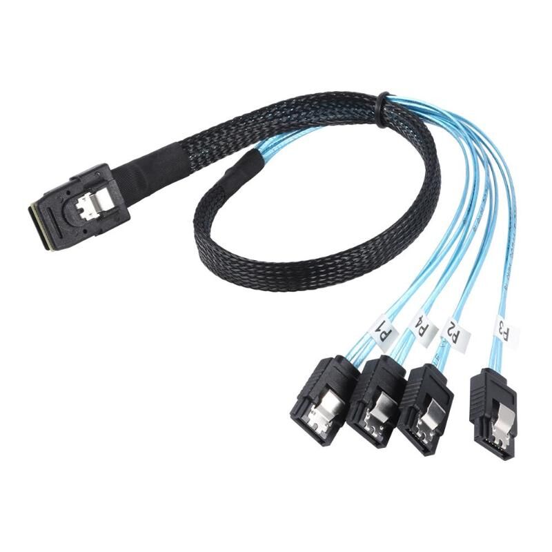 Weastlinks Sas Sata Cable Mini-SAS SFF-8087 to 4 SATA Cable Mini SAS 4i SFF8087 36P To 4 SATA 7P Cable 12Gbps Hard Drive Data