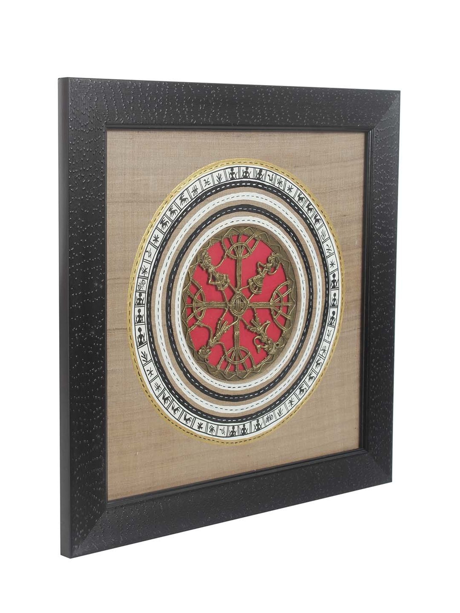 Aapno Rajasthan Winter Collection Red & White Metal Wall Hanging - Set of 1