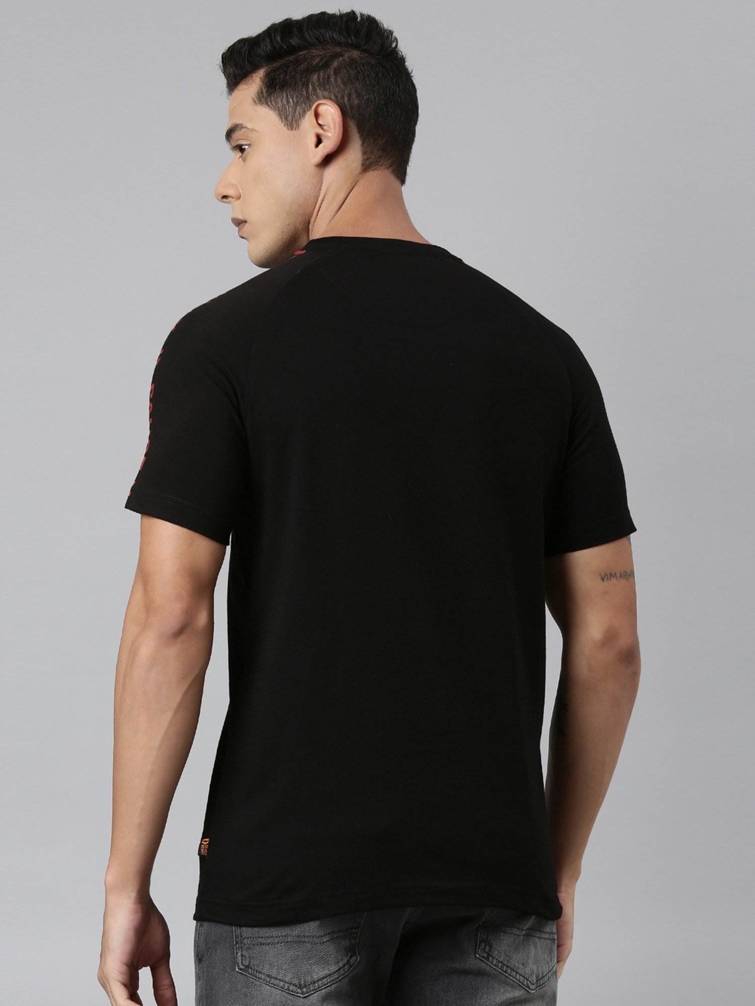 Dixcy Scott Maximus Black Cotton Regular Fit T-Shirt
