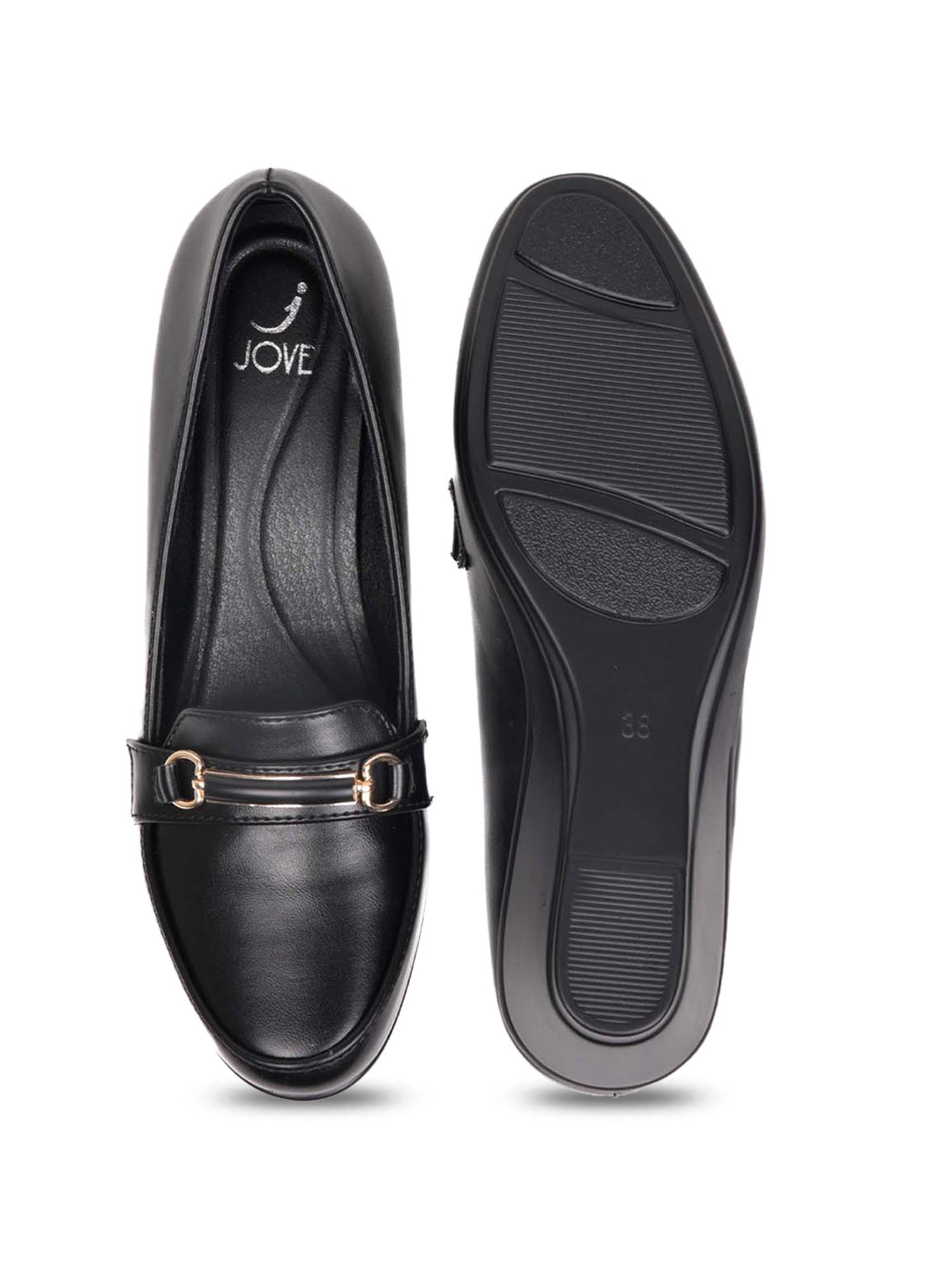 Jove Women's Black Wedge Loafers