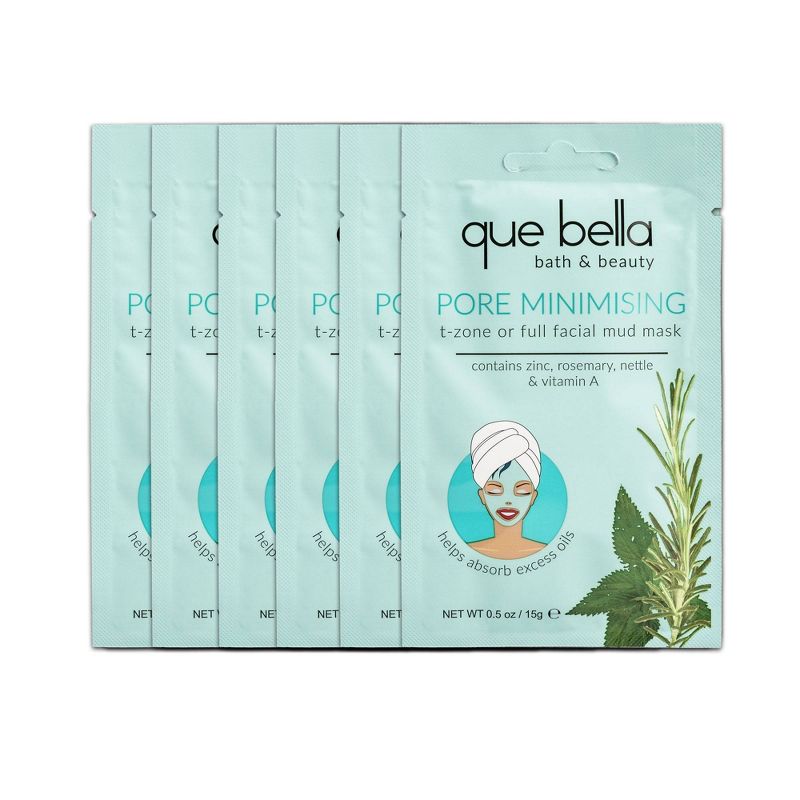 Que Bella Pore Minimizing Mud Face Mask - 6ct