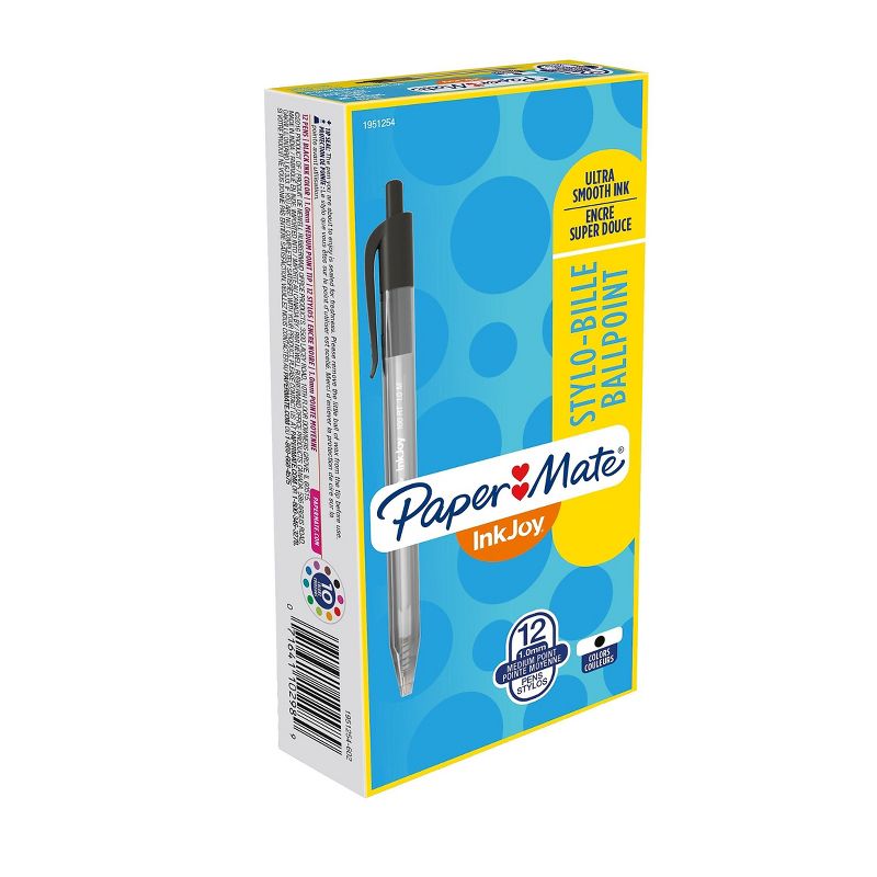 Paper Mate InkJoy 100RT Retractable Ballpoint Pen 1.0 mm Black Ink Dozen 1803472