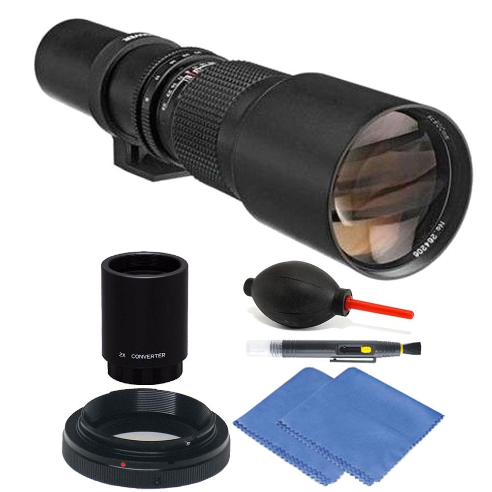 Bower 500mm / 1000mm f/8 Telephoto Lens with 2x Converter for Nikon D3X D810 D800