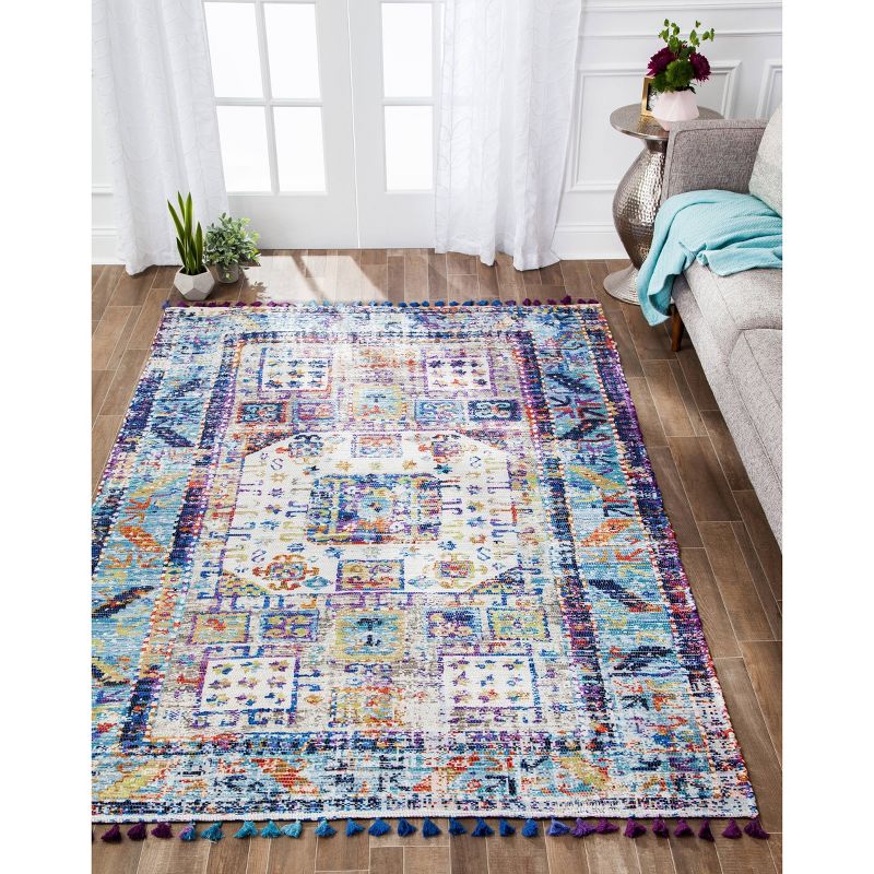 4'x6' Tarom Distressed Rug with Multiple Fringe - Anji Mountain