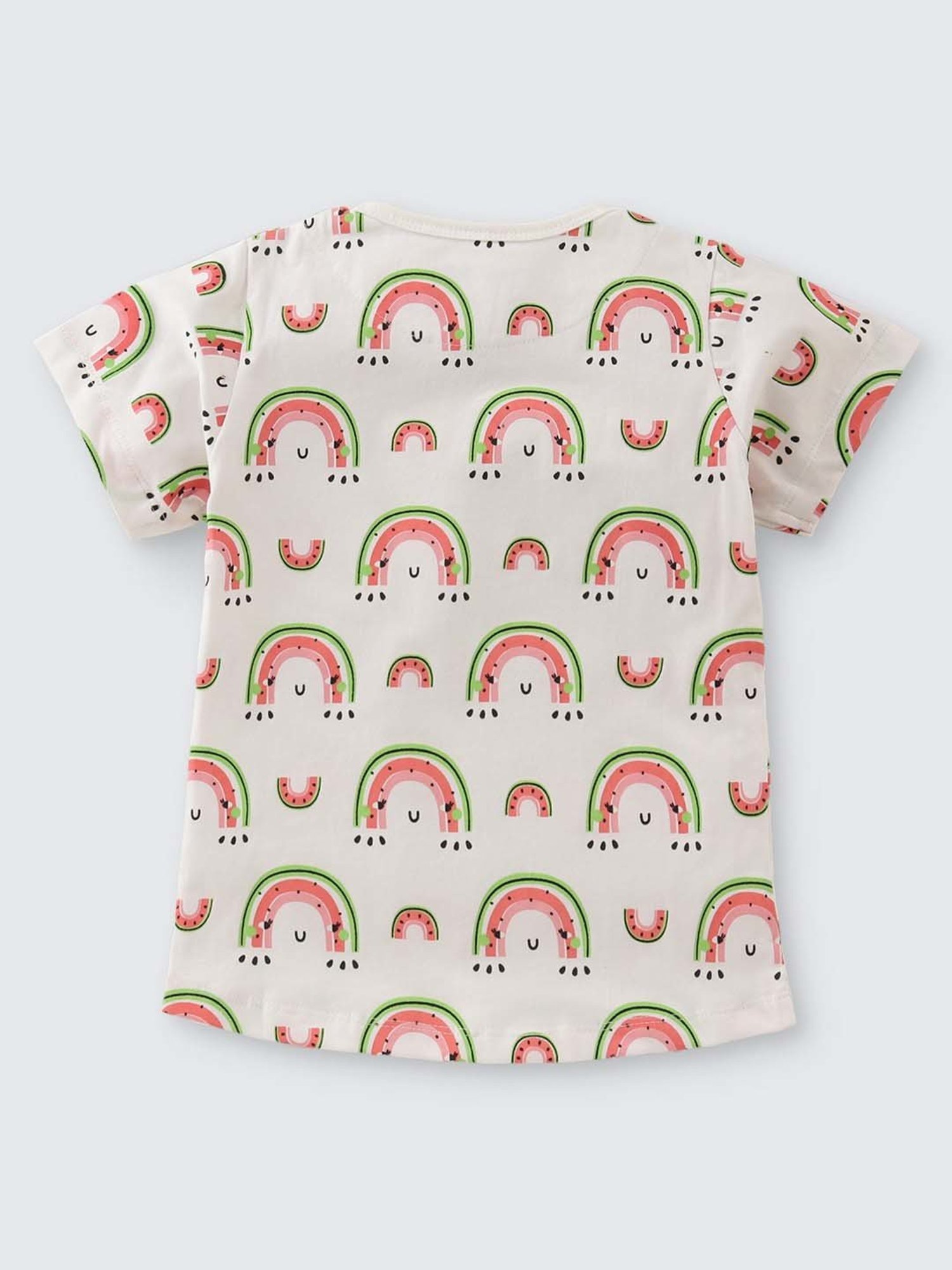 Berrytree Organic Girls Blue Cotton Clouds Print Night Suits