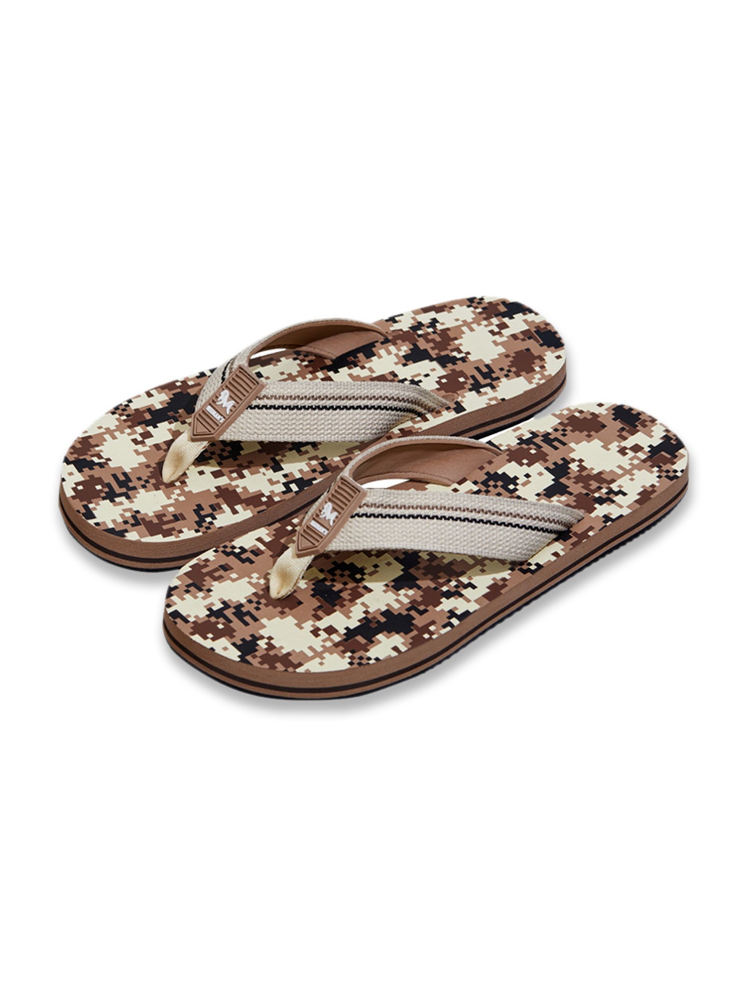 Neemans Men's Pixel Art Grey Flip Flops