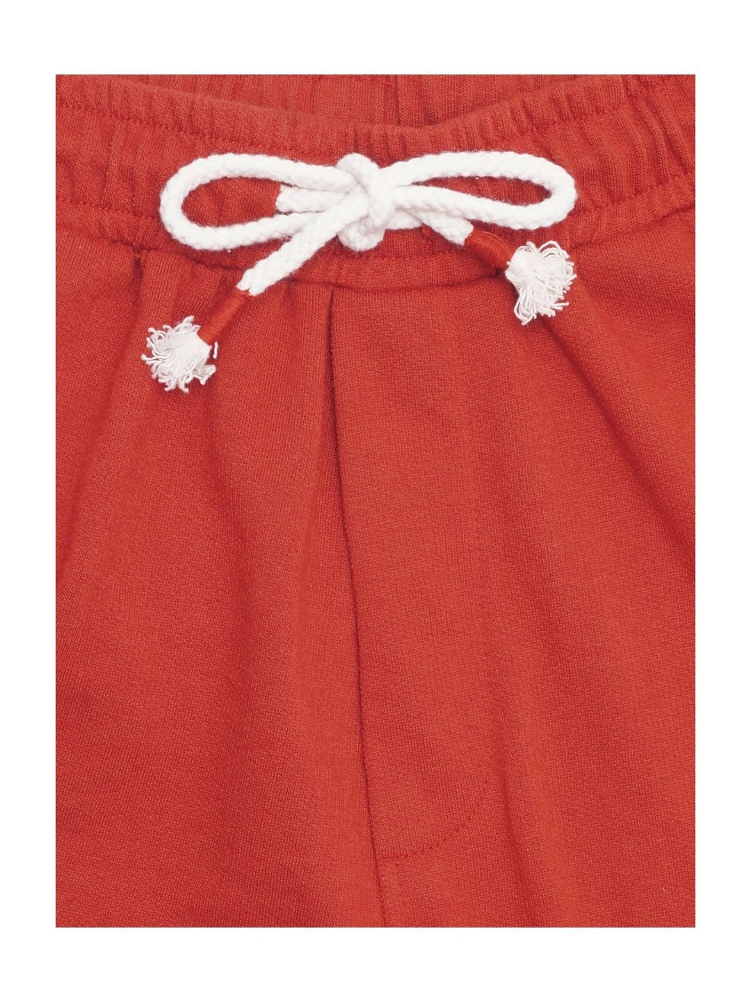 Li'l Tomatoes Kids Rust Orange Cotton Printed Shorts
