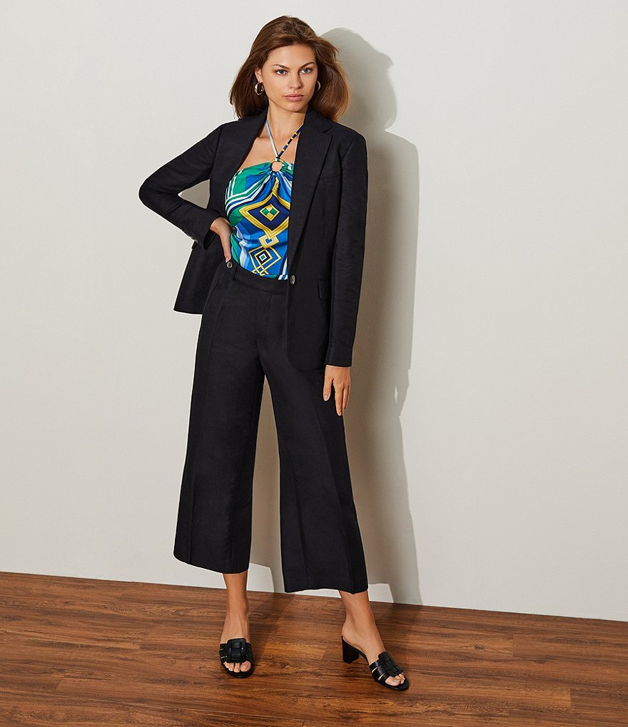 Lauren Ralph Lauren Whitnee Woven Leather Block Heel Mules