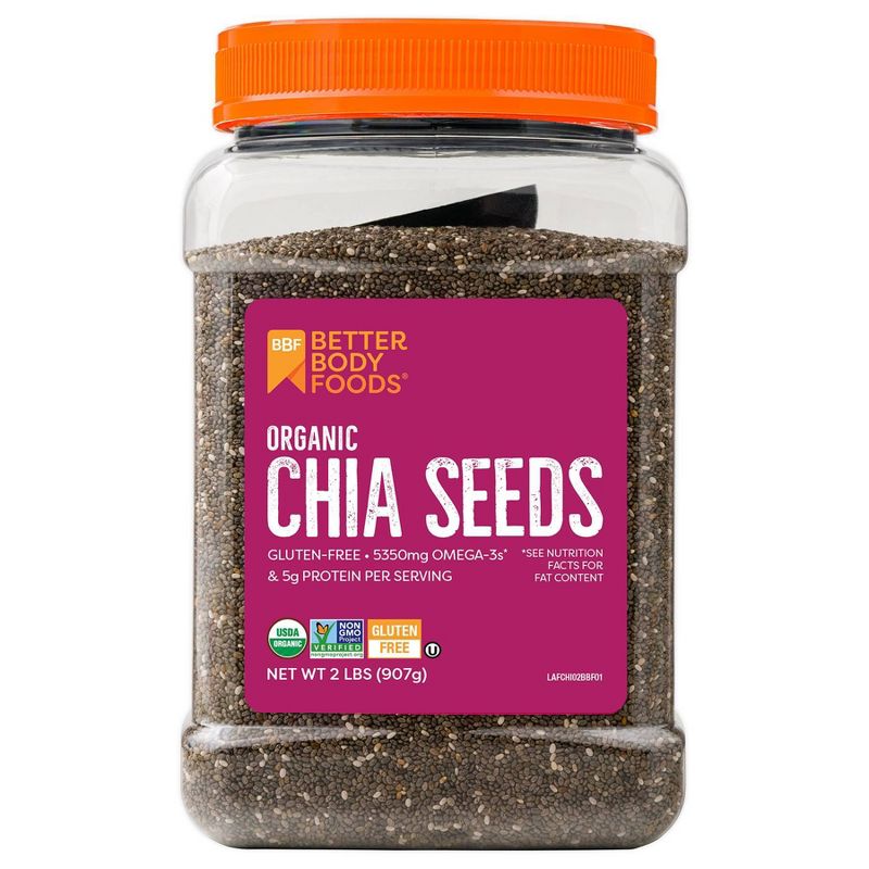 BetterBody Foods Organic Black Chia Seeds - 2lb