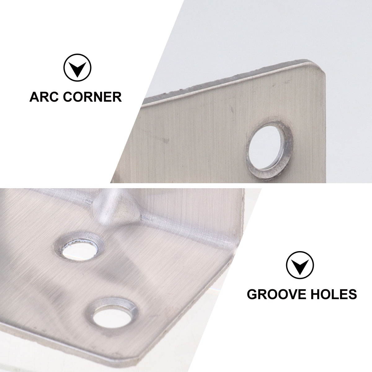 12pcs Triangle Stainless Steel L Shaped Corner Brace Shelf Brackets Right Angle