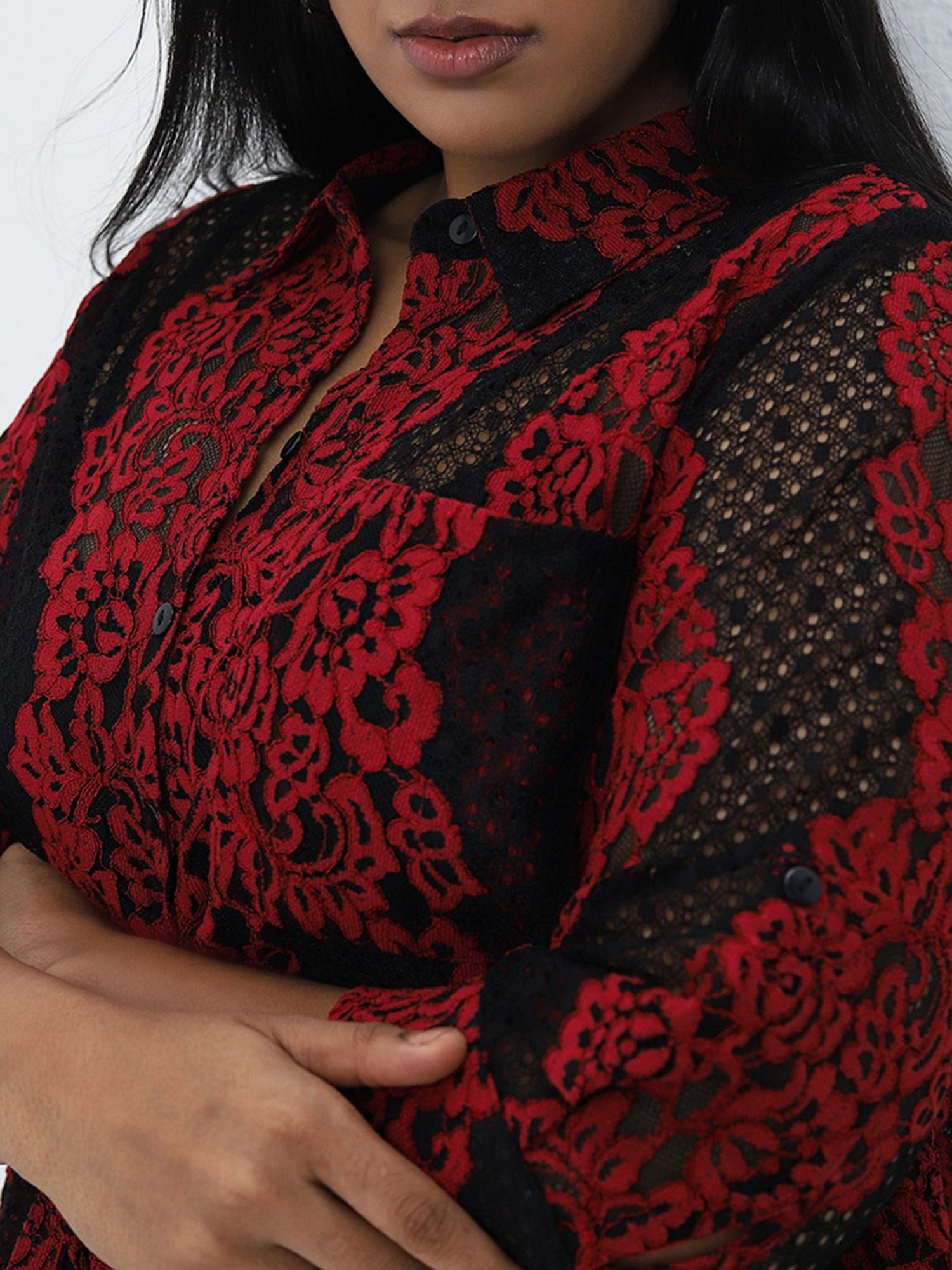 Annabelle by Pantaloons Black Polka Dots Shirt