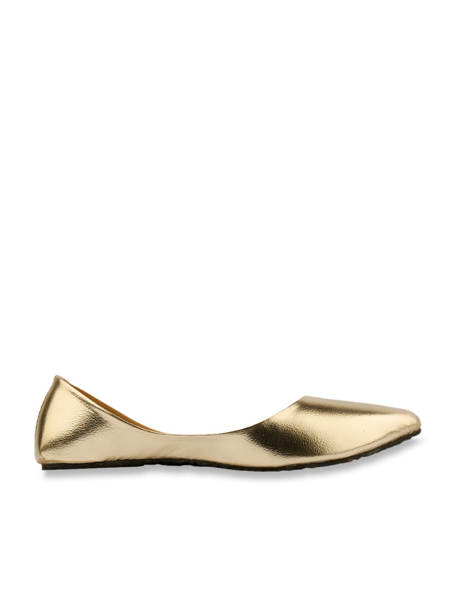 Desi Colour Women's Golden Flat Ballets