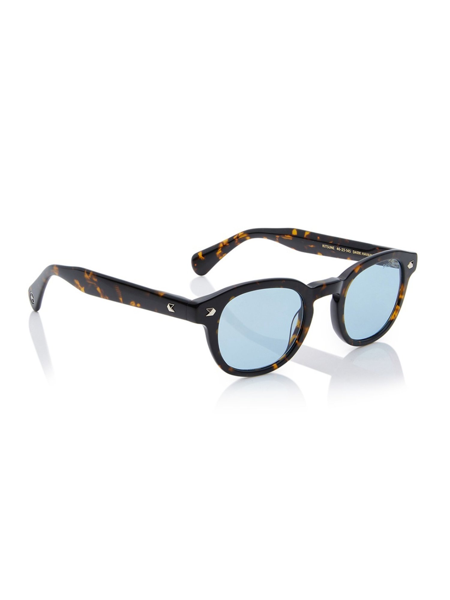 Shisen Fox Kitsune Dark Havana Round Unisex UV Protection Sunglasses -46 mm