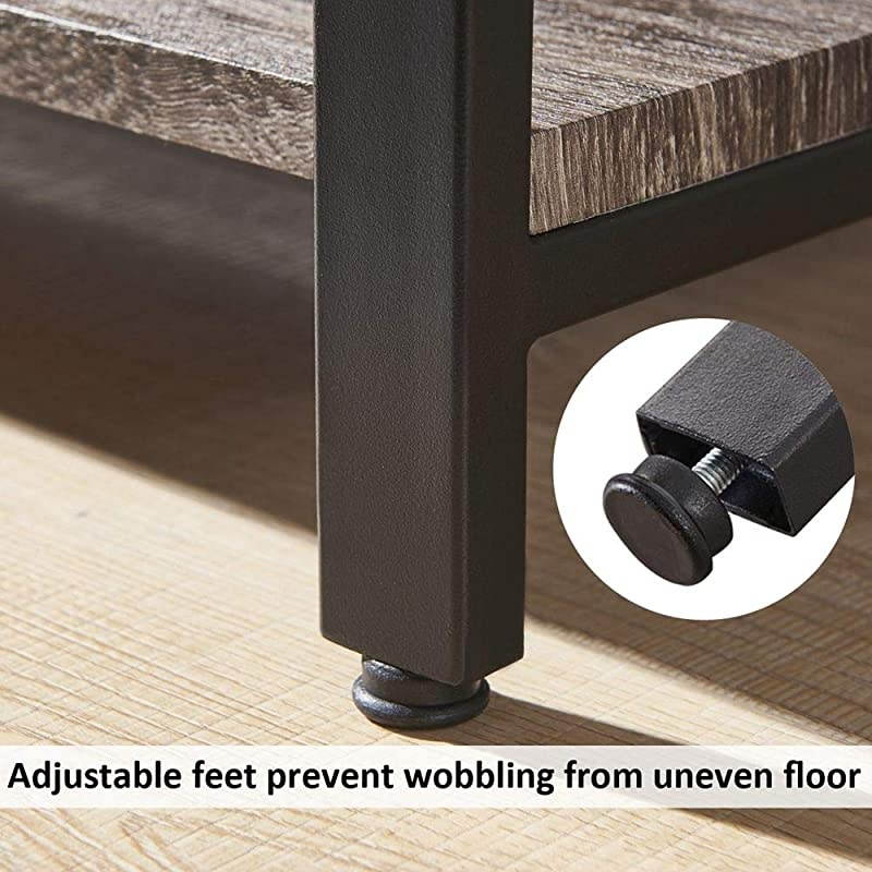 Bookshelf 4 Tier Bookcase Modern Narrow Book Shelf and Book Case Industrial Wood Shelving Unit for Living Room Dark Gray Oak