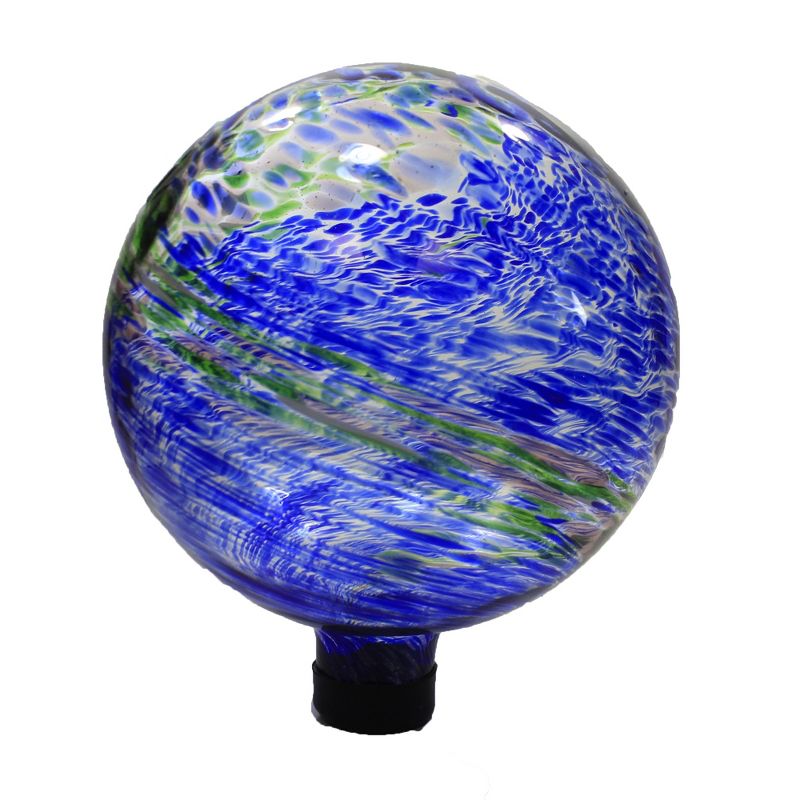 Home & Garden 11.75" Glow In Dark Gazing Ball Glass Landscape Decor Evergreen Enterprises Inc  -  Outdoor Sculptures And Statues