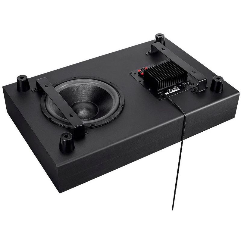Monoprice SSW-12 Powered Slim Subwoofer - 12 Inch - Black With Ported Design, 150 Watts, LowProfile Includes On-Wall Mounting Brackets