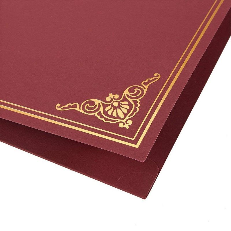 12-Pack Certificate Holder - Diploma Cover, Document Cover for Letter-Sized Award Certificates, Red, Gold Foil, 11.2 x 8.8 inches
