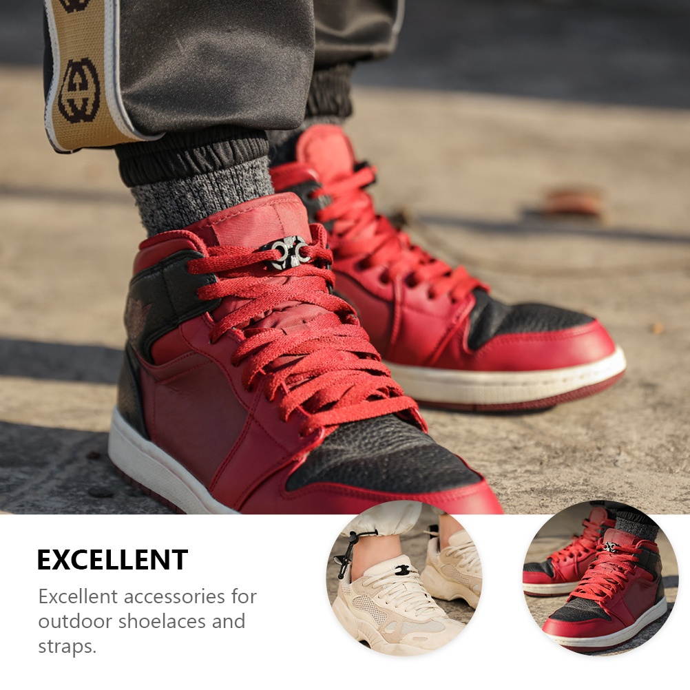 60Pcs Durable Portable Shoes Lace Hooks Parachute Cord Adjustable Buckles for Men