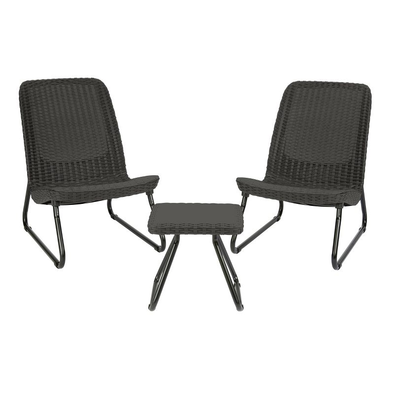 Rio All-Weather Patio Garden Conversation Set 3pc Gray - Keter