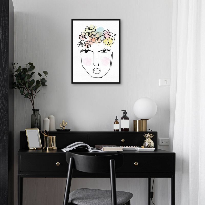 18" x 24" Flower Girl 2 by Nikki Chu Framed Canvas Art Print - Masterpiece Art Gallery