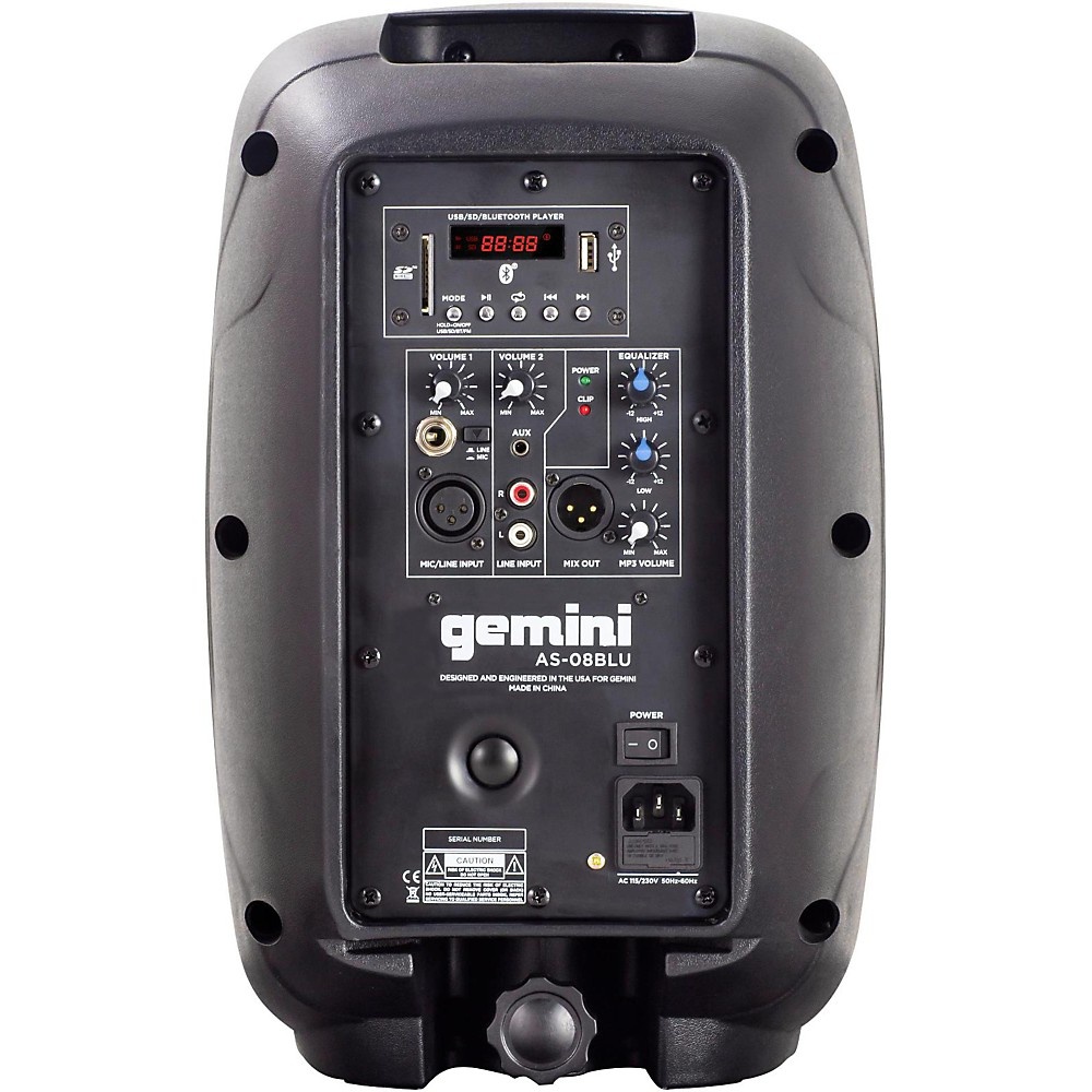 Gemini AS-08BLU 8 in. Powered Bluetooth Speaker