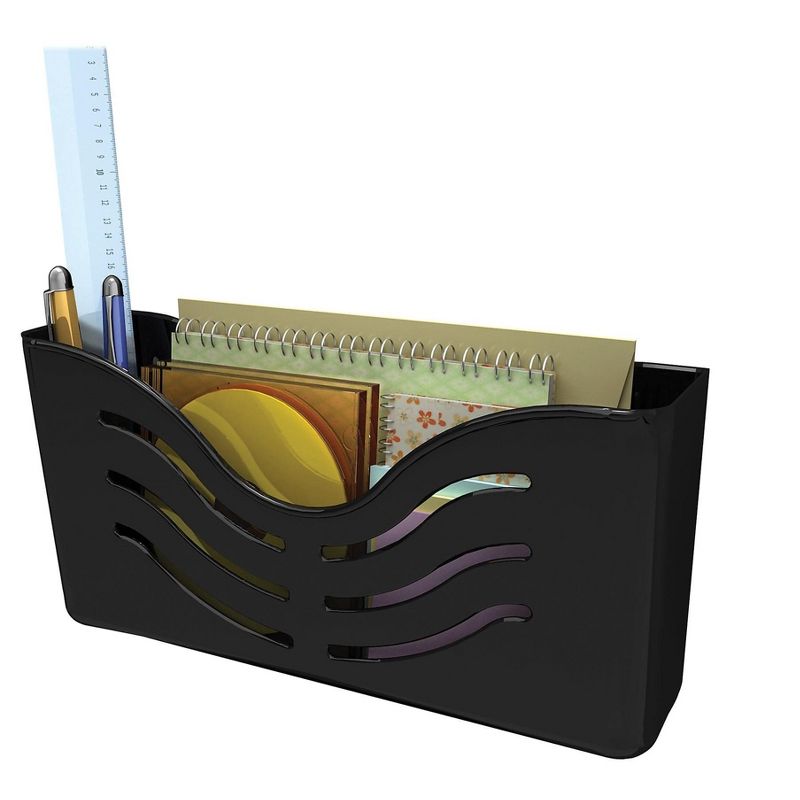 Deflect-O Magnetic 1-Pocket Plastic Wall File Black (73304H) 951526