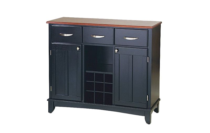 Hutch-Style Buffet Wood/Black/Cherry - Home Styles