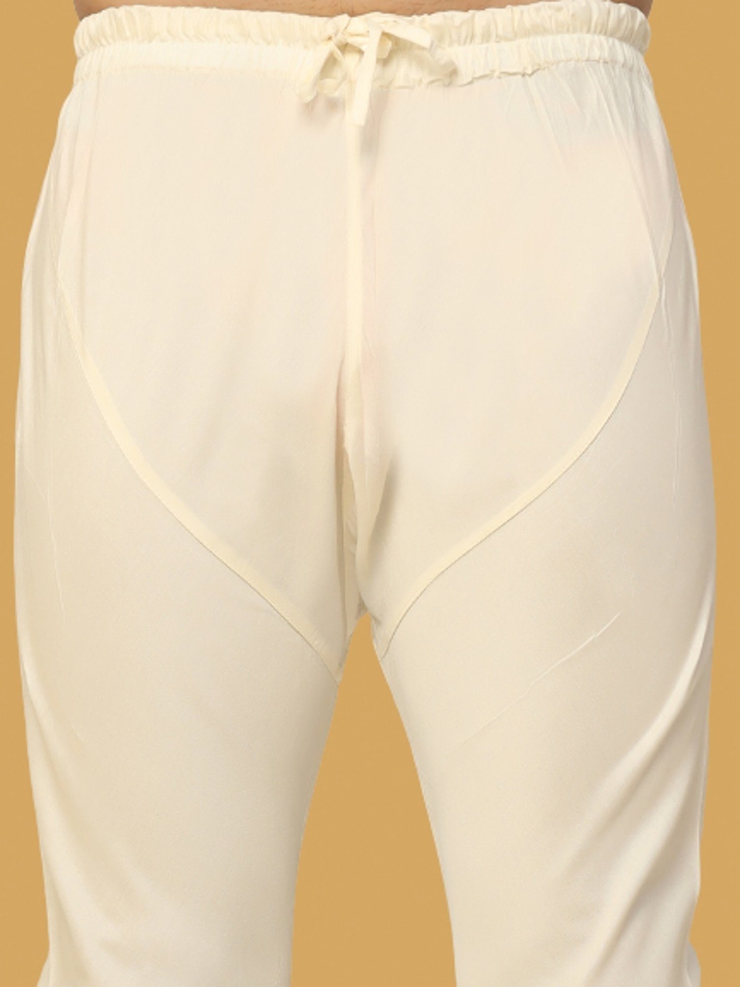 Kisah Beige & Green Regular Fit Jacquard Sherwani Set