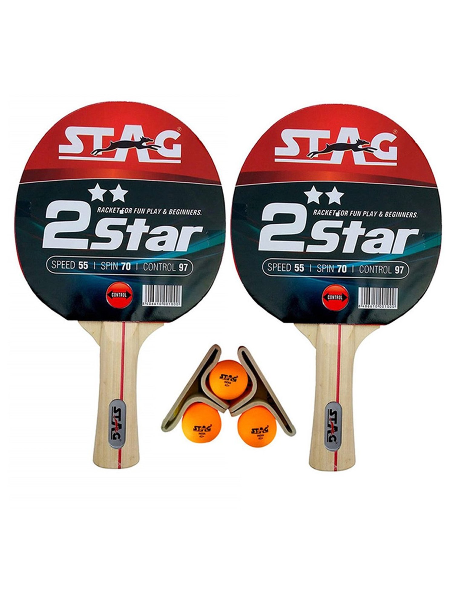 Stag Global 2 Star Table Tennis Kit (Multicolor) Size - 26x15