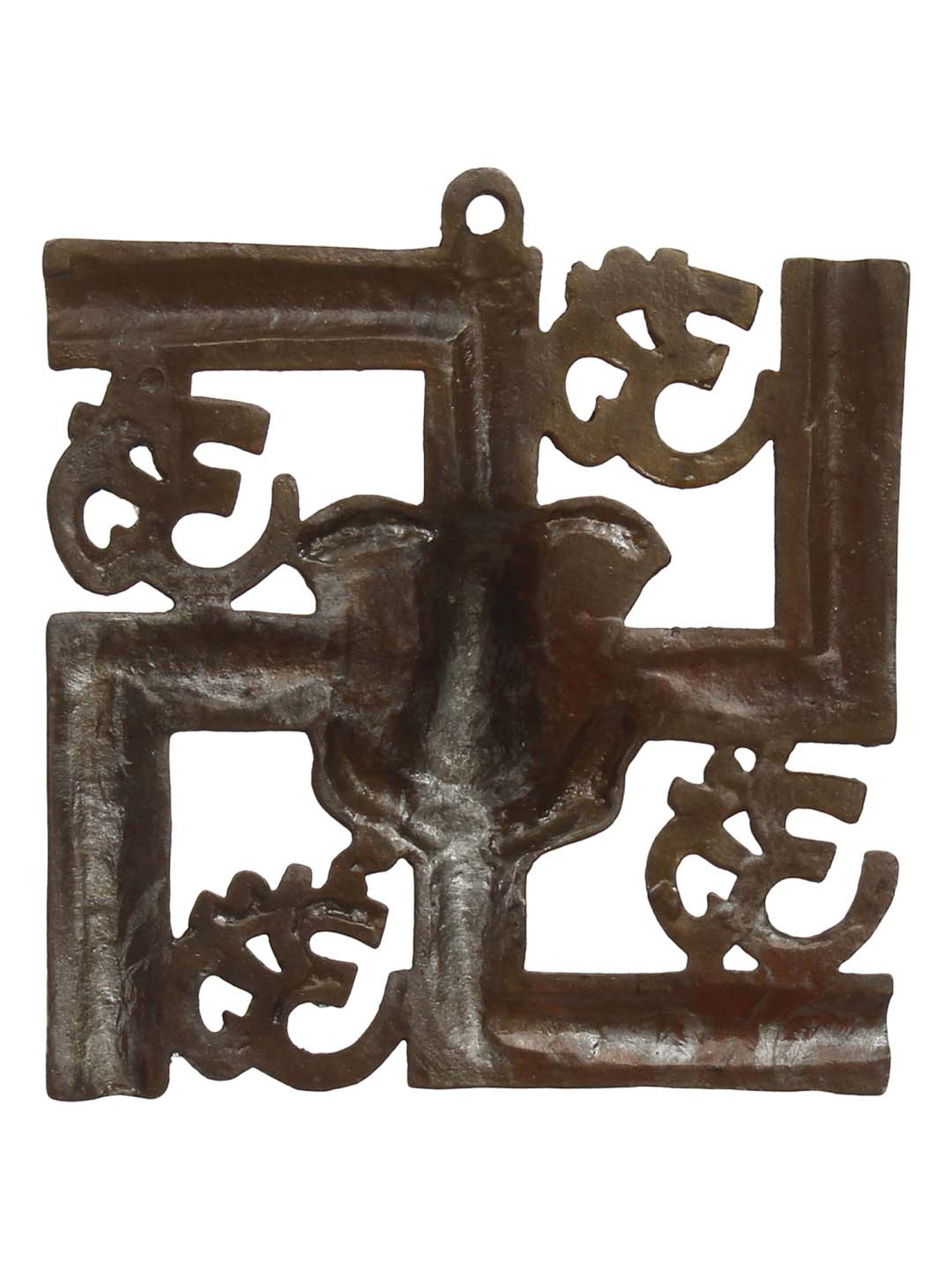 Art Street Black Mdf Jharokha Jali Square Hanging Ornaments Wall Art - Set of 4