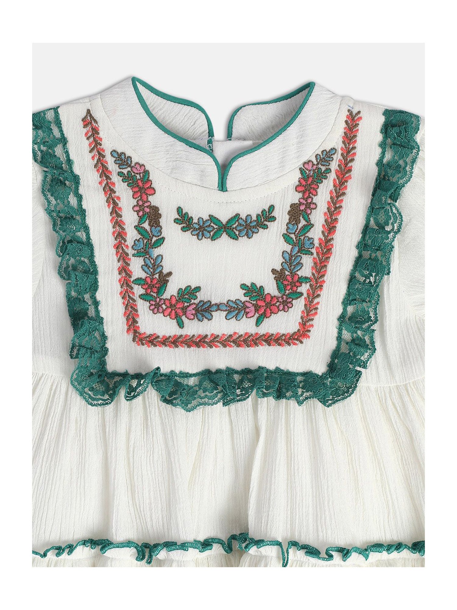 MINIKLUB Kids White Embroidered Dress