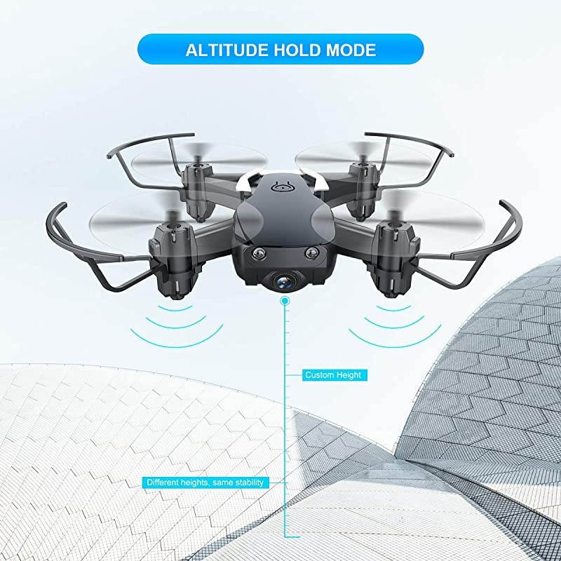 Mini Drone with 720P Camera for Kids and Adults,  E61HW WiFi FPV Quadcopter with 720P HD Camera Selfie Pocket Nano Drone for Beginner - Auto Hover Mode, One Key Take Off/Landing, APP Control