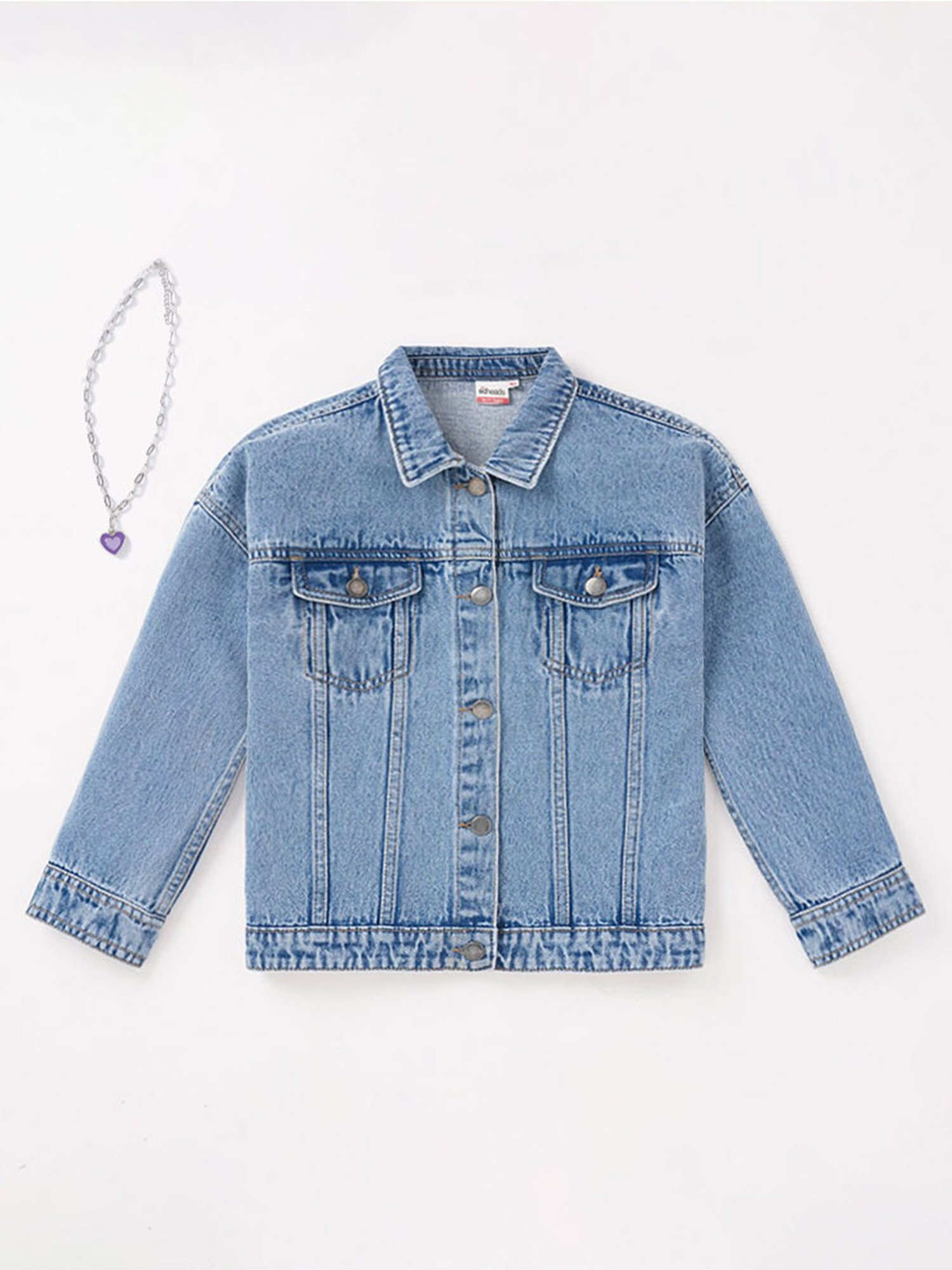 Edheads Kids Blue Cotton Printed Full Sleeves Jacket