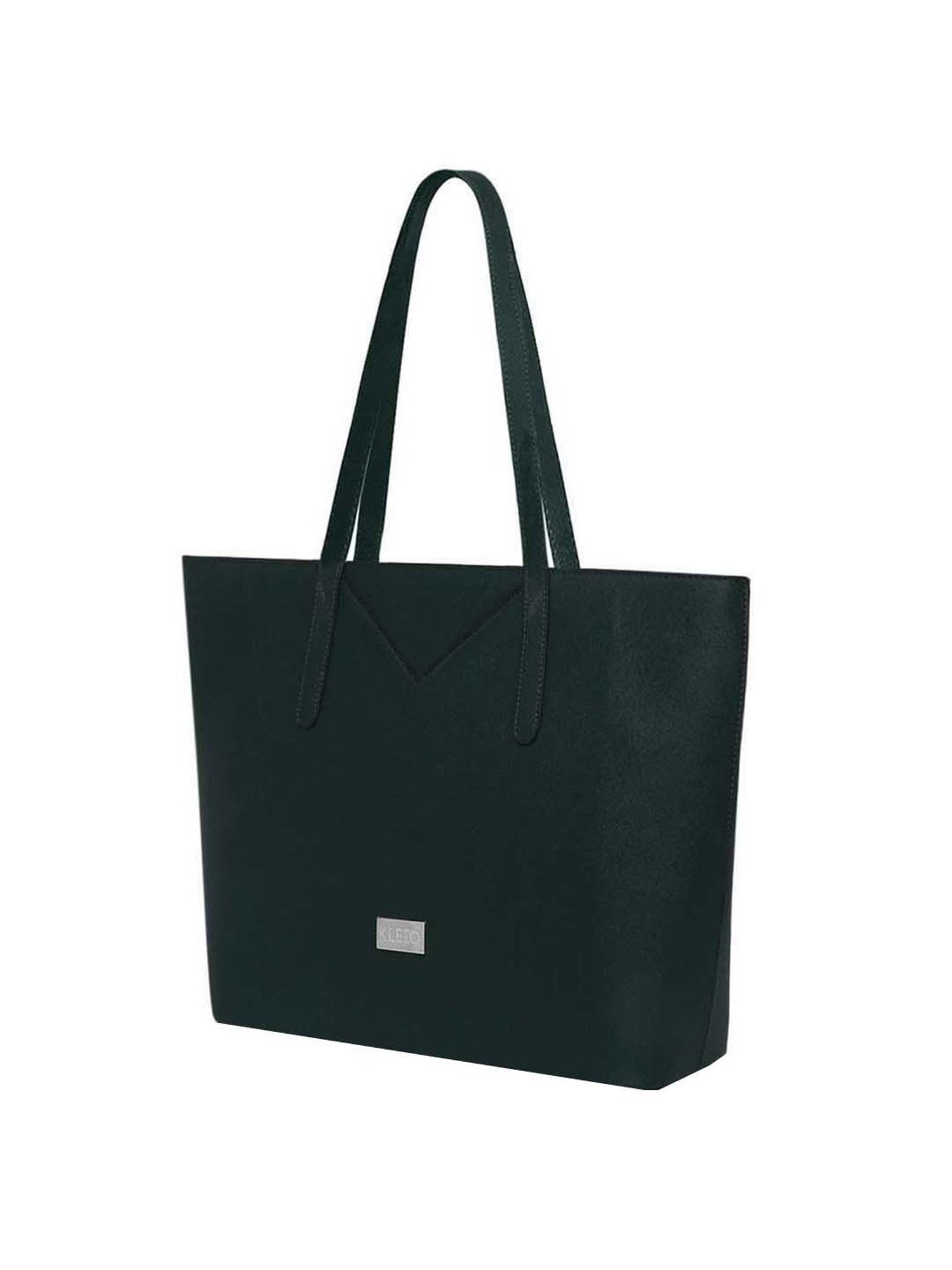 KLEIO Green Solid Medium Tote Handbag
