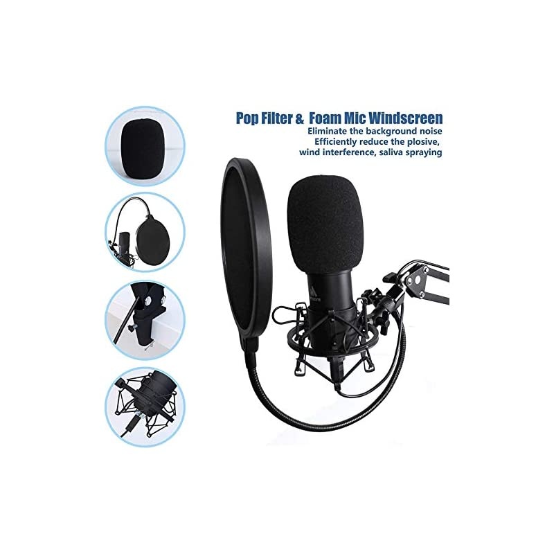 USB Microphone with Studio Headphone Set 192kHz24 bit  AUA04H Vocal Condenser Cardioid Podcast Mic Compatible with Mac and Windows YouTube Gaming Livestreaming Voice Over